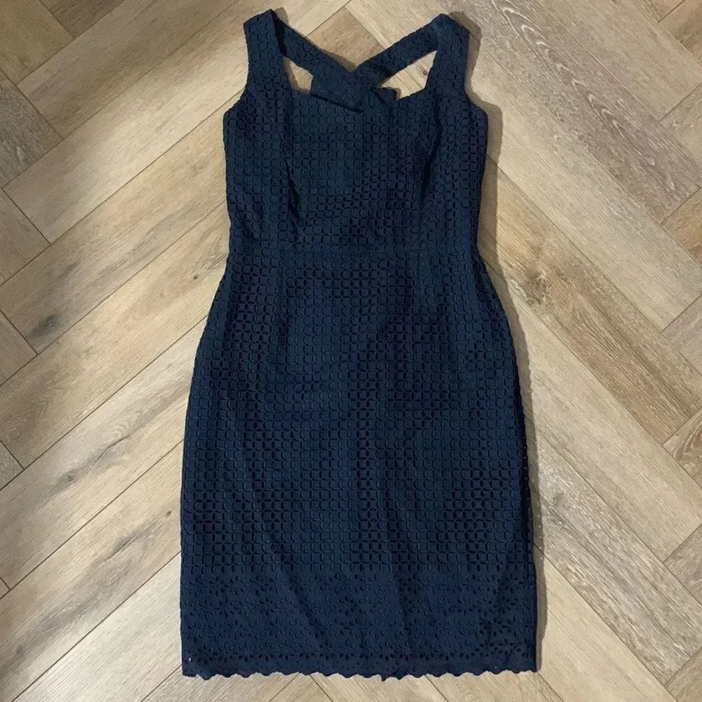 Brooks Brothers Eyelet Bow Racerback Dress